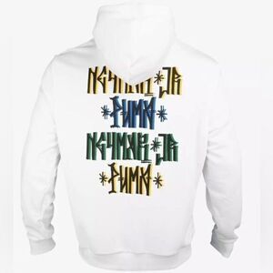 NWT PUMA Youth Unisex White Neymar Copa Jr Hoodie Pullover Athletic - Size XS